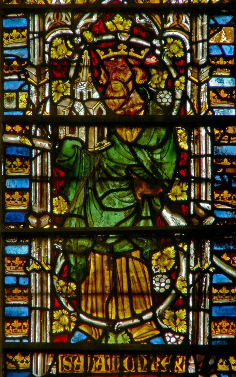 Finestra E1 raffigurante Salomone che porta una chiesa da English School