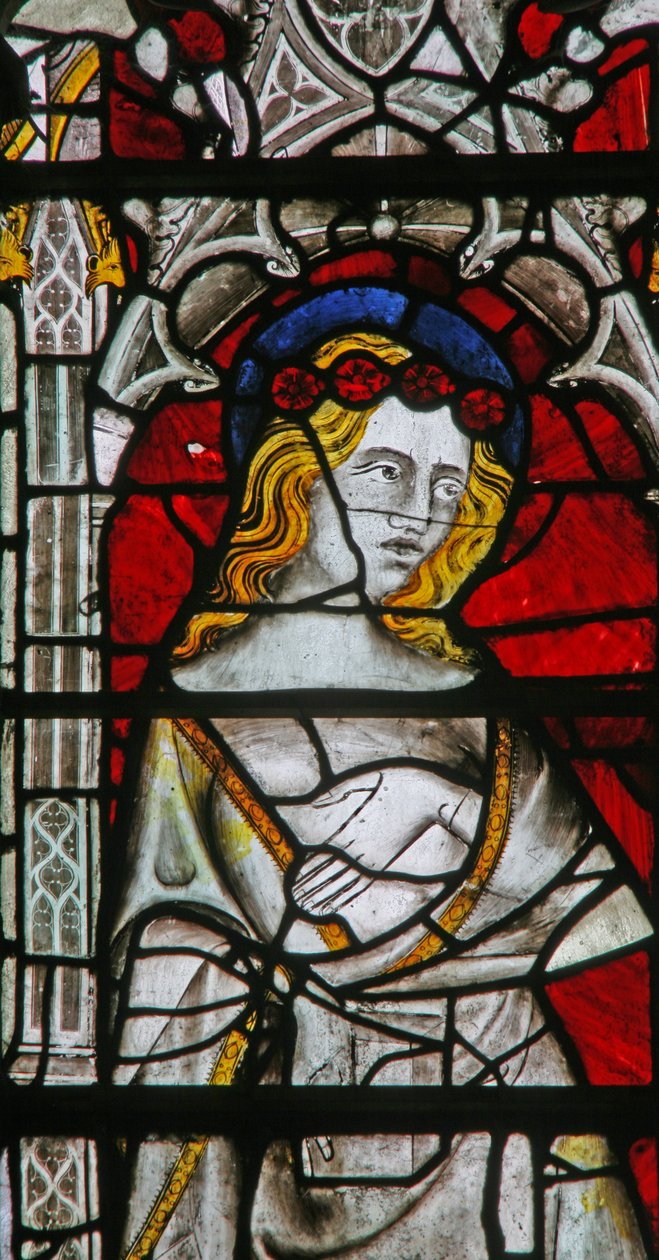 Finestra Ew raffigurante Santa Cecilia da English School