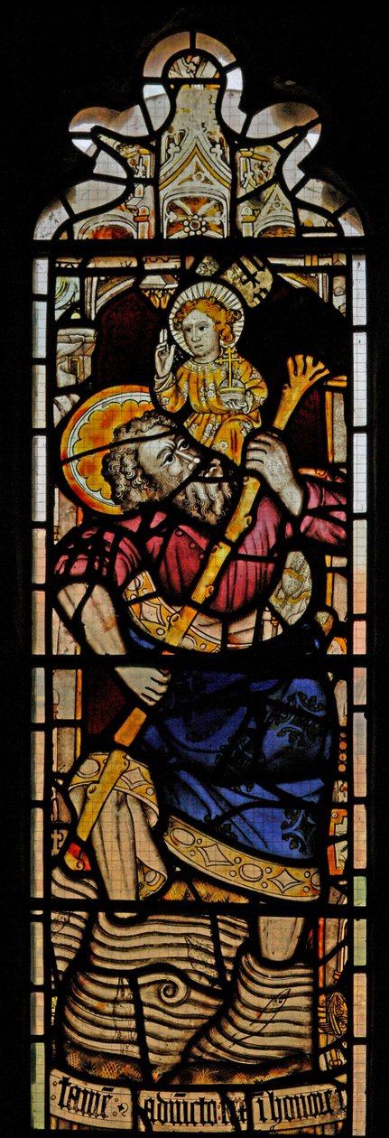 Vetrata raffigurante San Cristoforo da English School