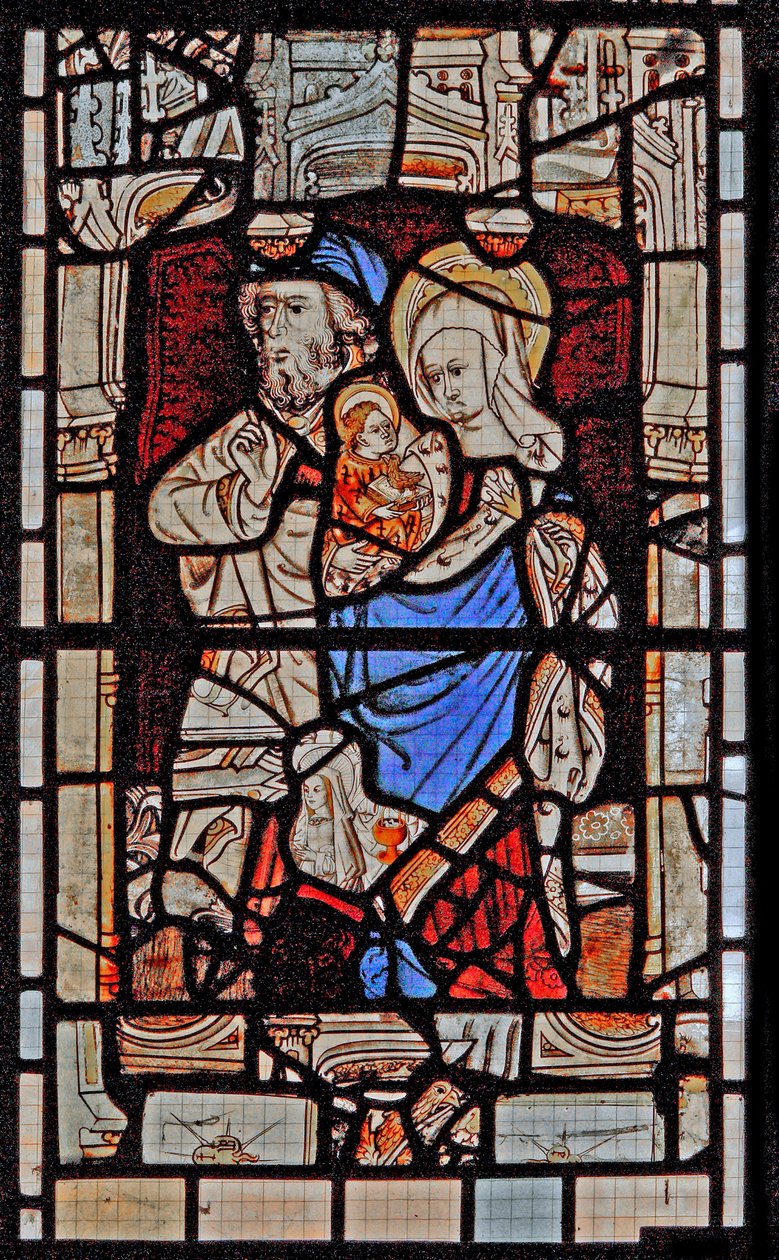 Vetrata raffigurante Santa Maria Salome, Zebedeo con il piccolo San Giovanni da English School