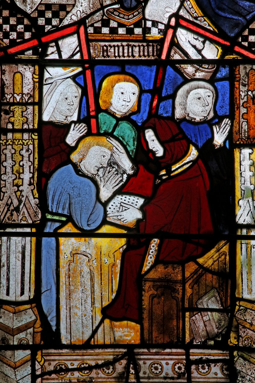 Finestra Ew raffigurante i Sette Sacramenti: Penitenza da English School