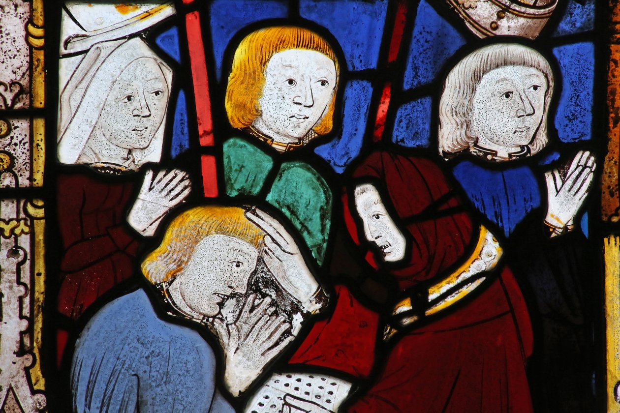 Finestra Ew raffigurante i Sette Sacramenti: Penitenza da English School