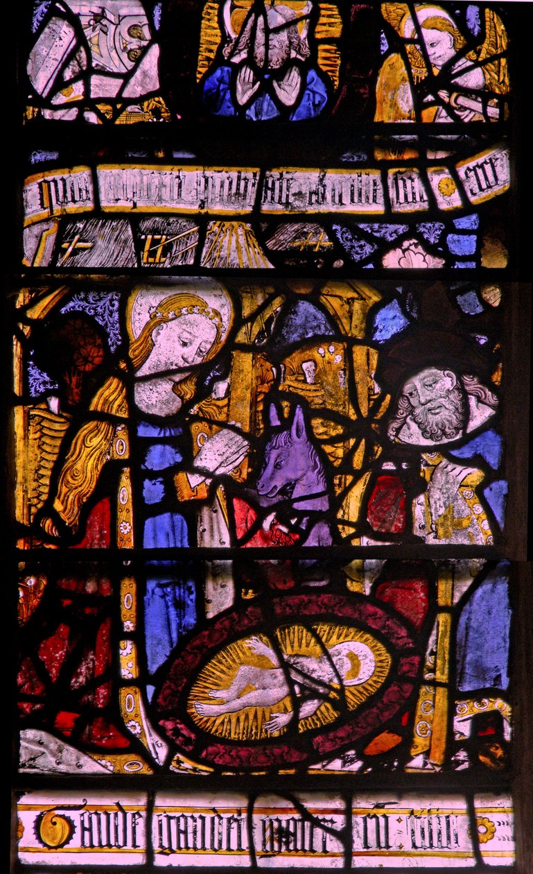 Finestra N5 raffigurante la Natività da English School
