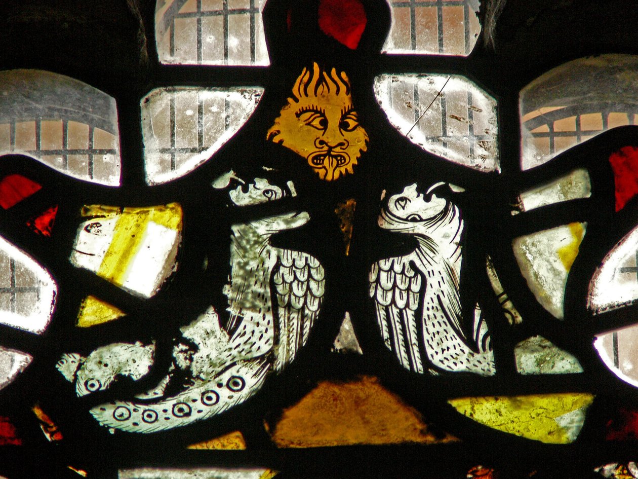 Vetrata raffigurante grottesche da English School