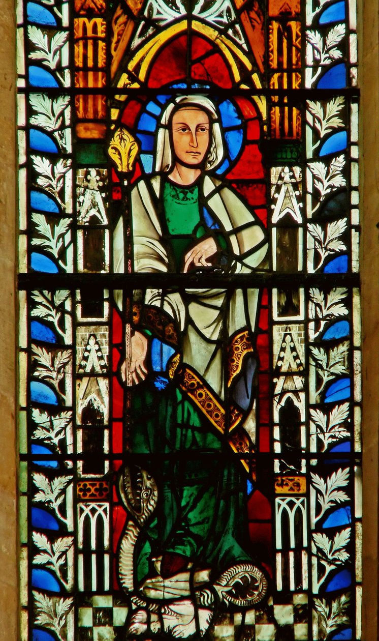 Vetrata raffigurante Santa Margherita da English School