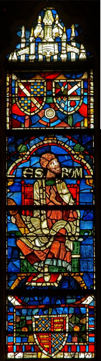 Vetrata raffigurante una figura genealogica: Escrom da English School
