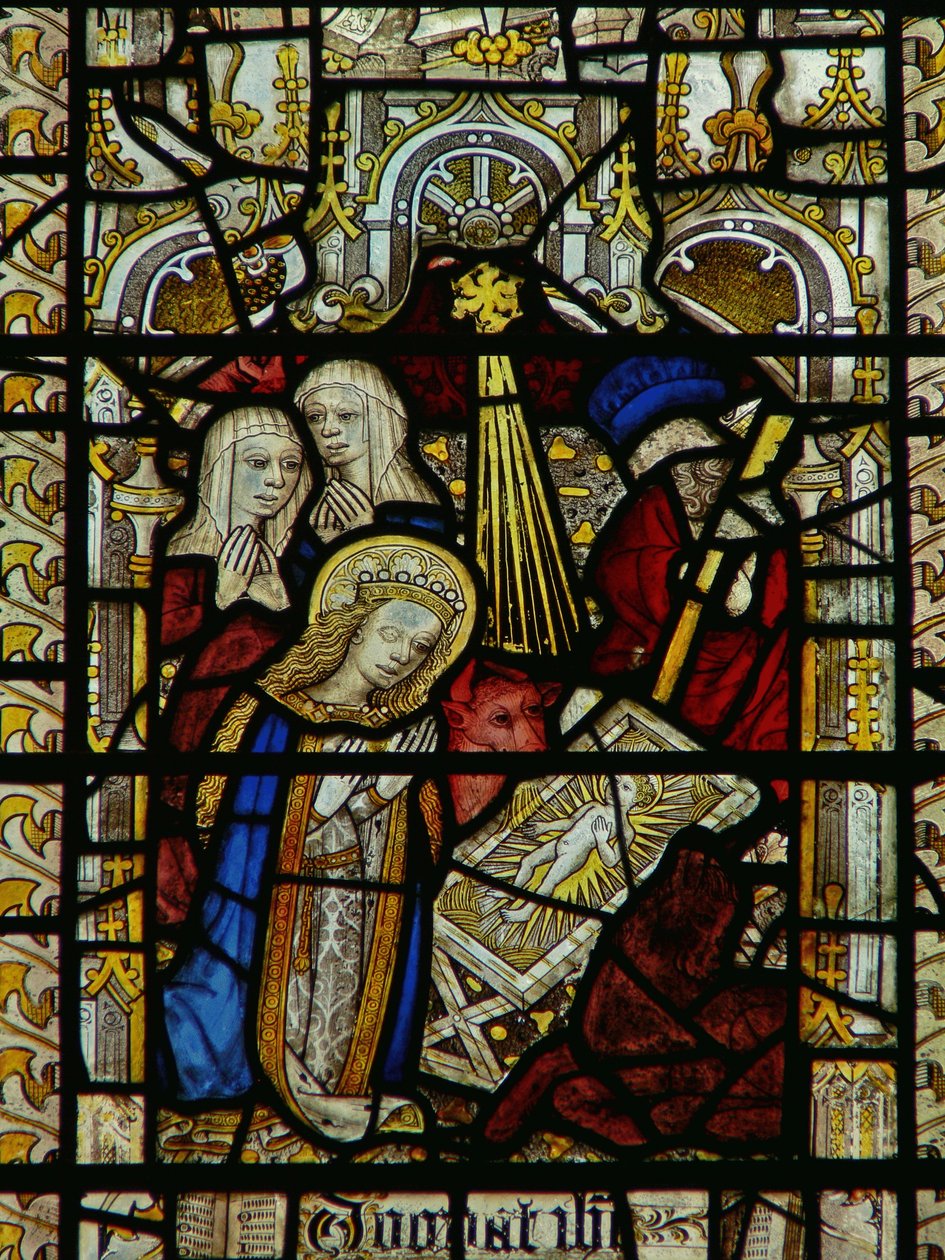 Finestra raffigurante la natività da English School