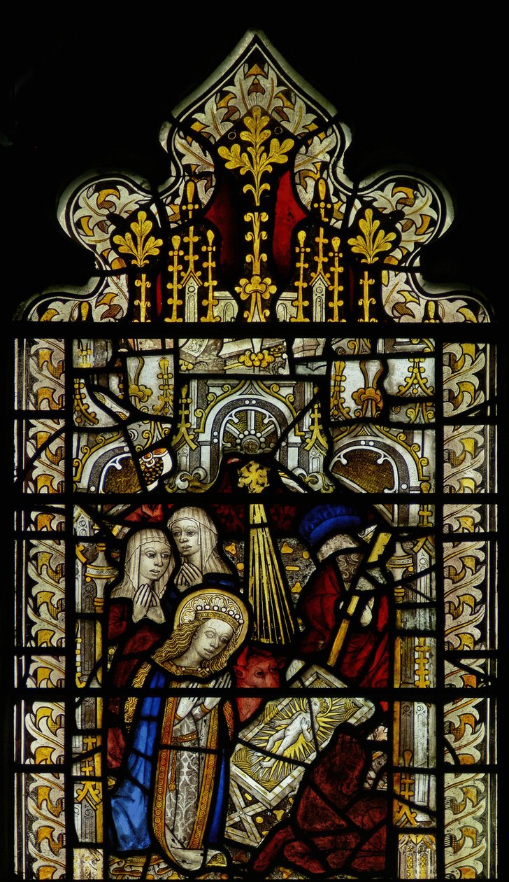 Finestra raffigurante la natività da English School