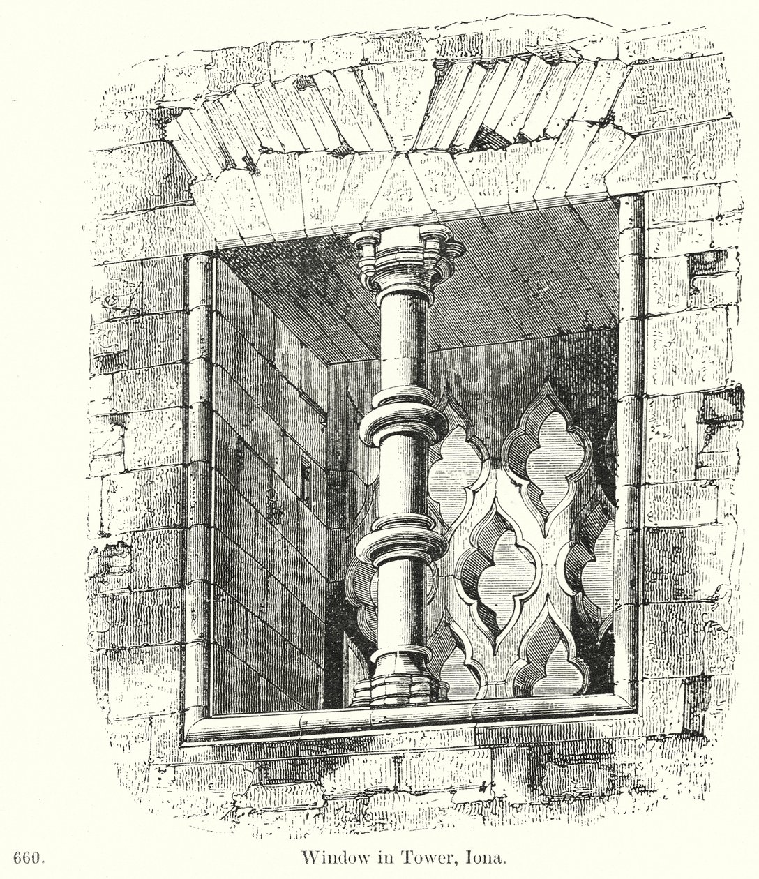 Finestra nella torre, Iona (incisione) da English School