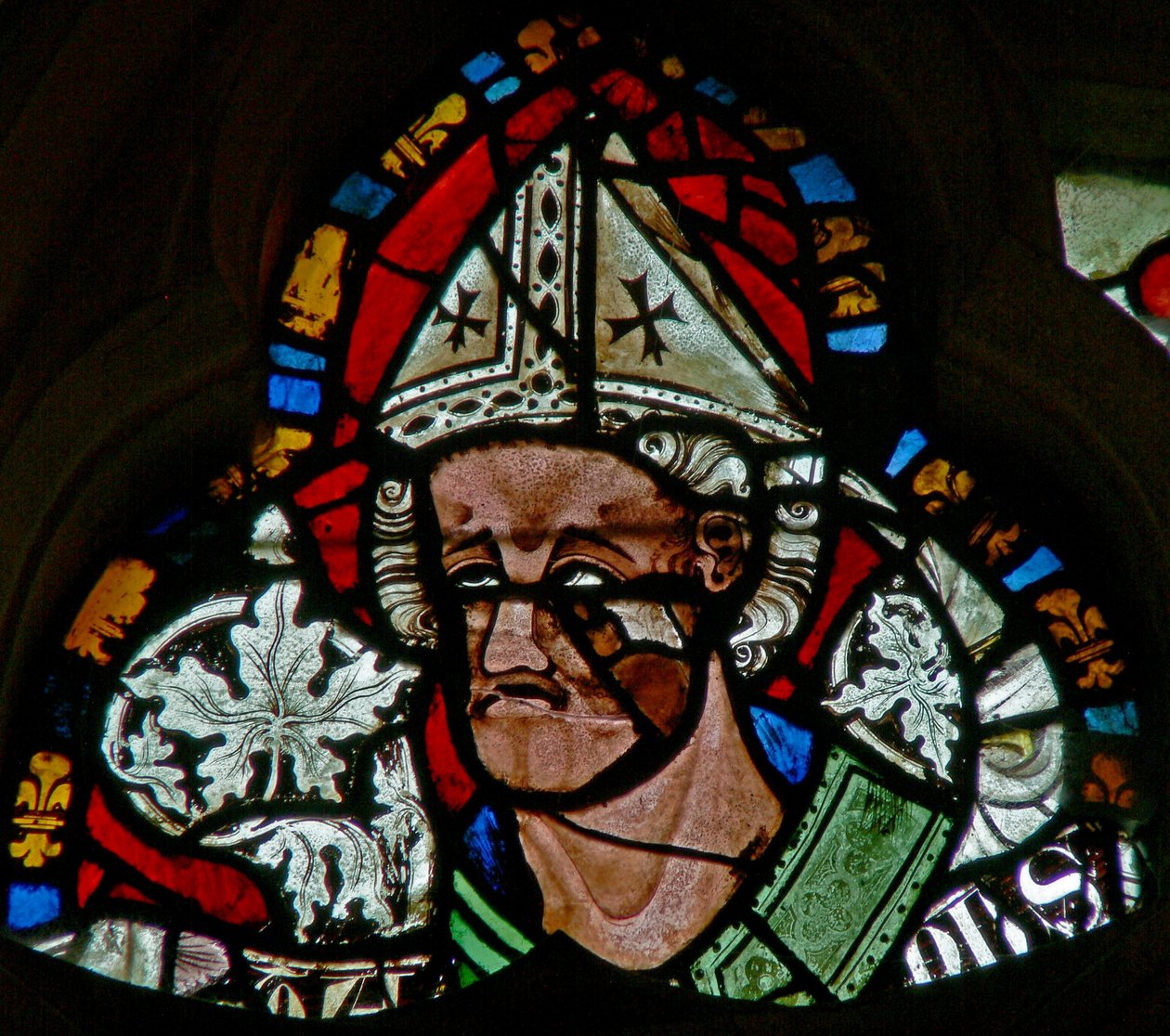 Finestra s-2 raffigurante San Wulfstan da English School