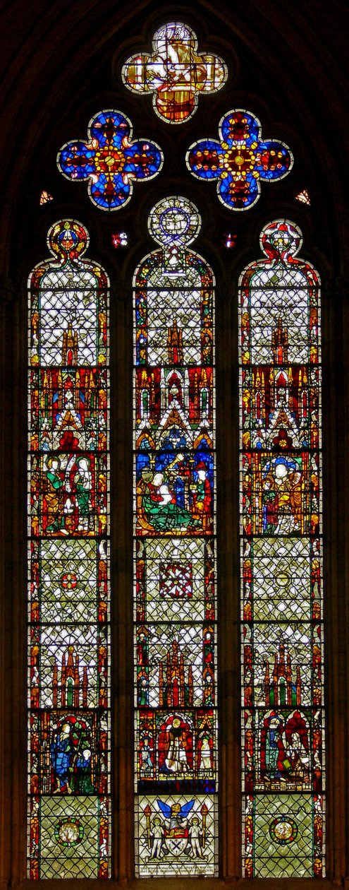 Finestra w27 raffigurante scene del Nuovo Testamento da English School