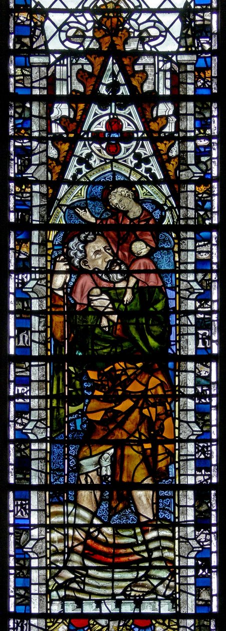 Finestra w2 raffigurante San Cristoforo da English School