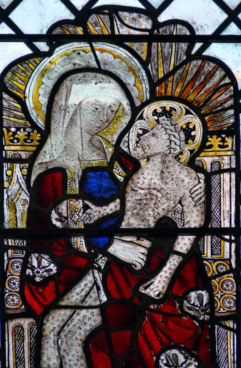Finestra w4 raffigurante la Pietà da English School