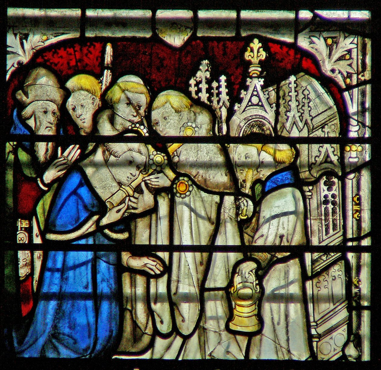 Vetrata w5 raffigurante una scena della vita di San Guglielmo da English School