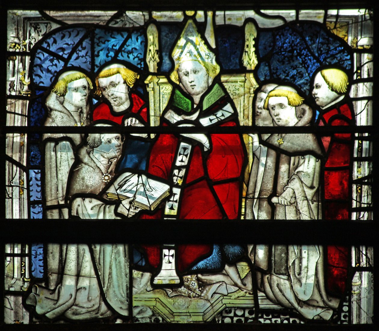 Vetrata w5 raffigurante una scena della vita di San Guglielmo da English School