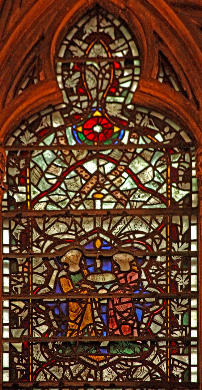 Vetrata w61 raffigurante una scena della vita di San Giovanni Battista: Salomè riceve la sua testa da English School