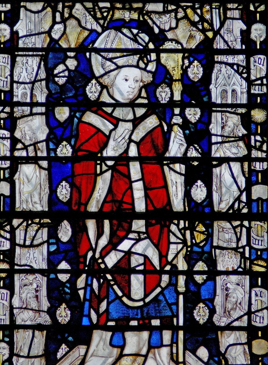 Finestra w6 raffigurante San Chad da English School