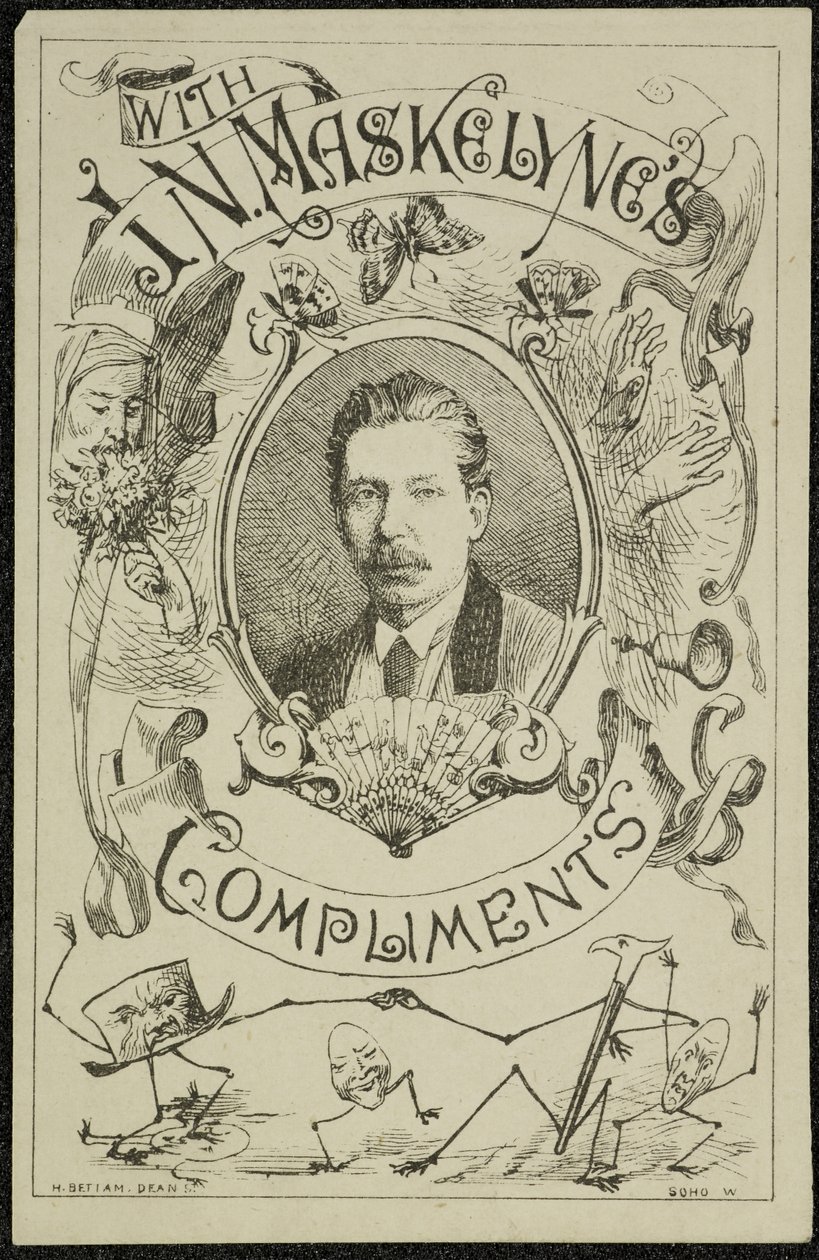 Con i complimenti di J. N. Maskelyne, c.1875 (incisione) da English School