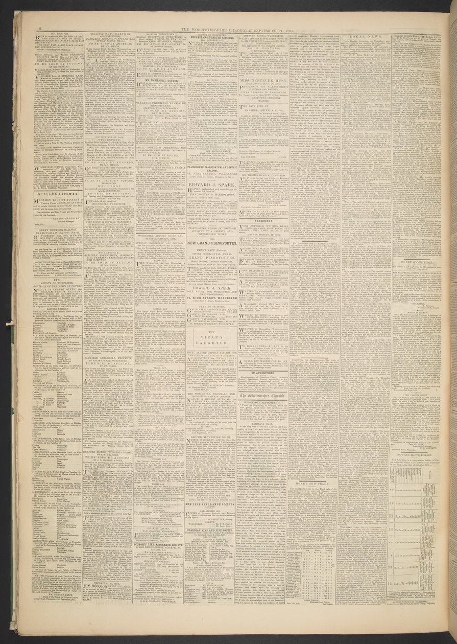 Worcestershire Chronicle, 27 settembre 1871 da English School