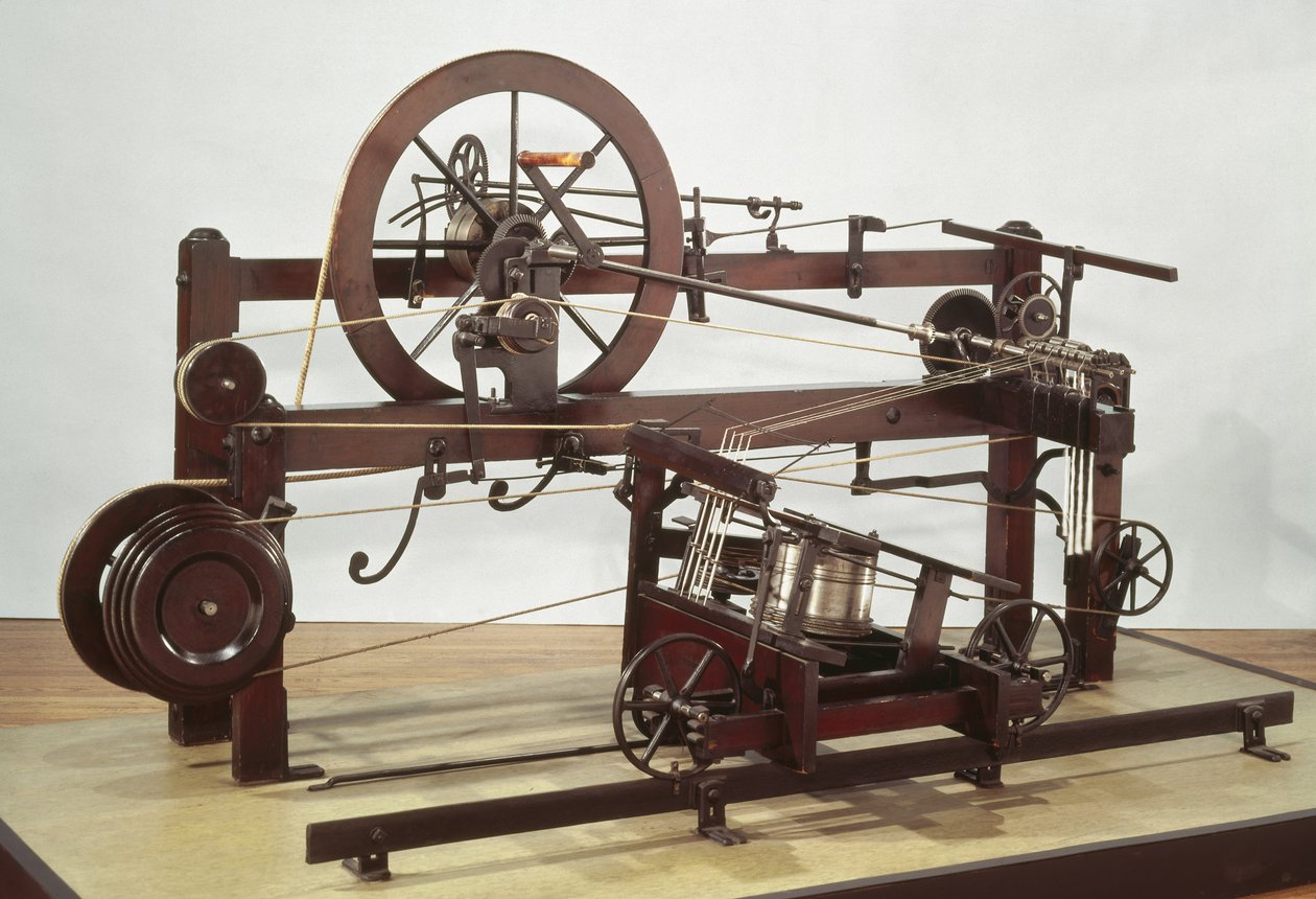 Replica del telaio per filatura inventato da Samuel Crompton (1753-1827) c.1772-79 da English School English School