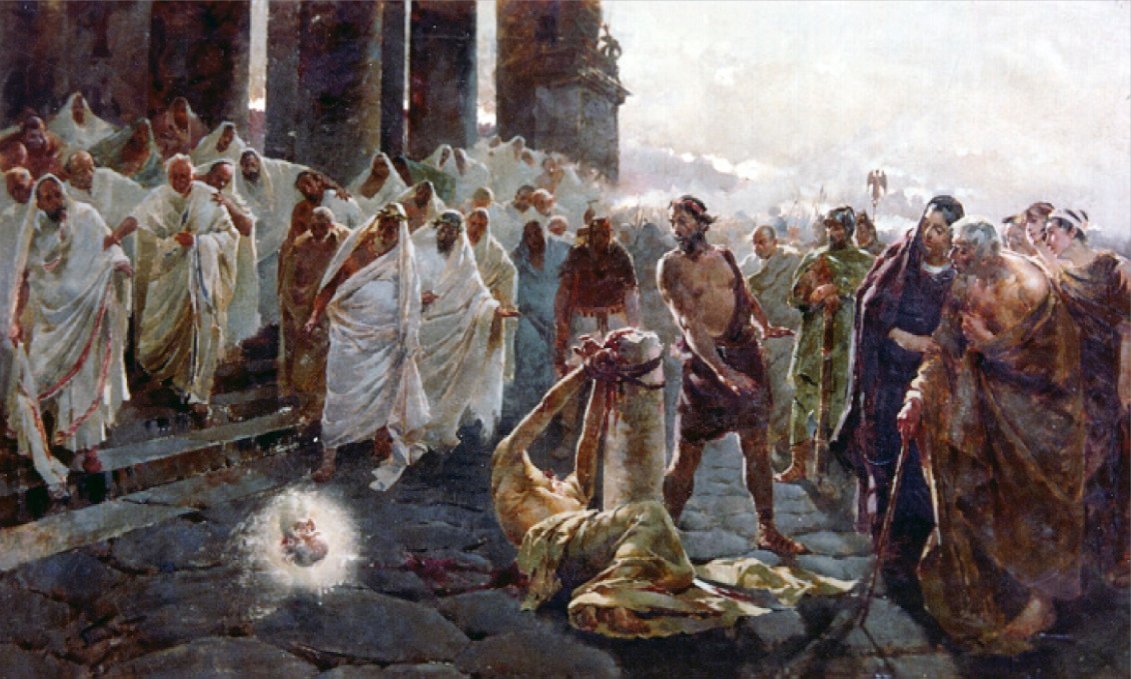 Schizzo della decapitazione di San Paolo da Enrique Simonet
