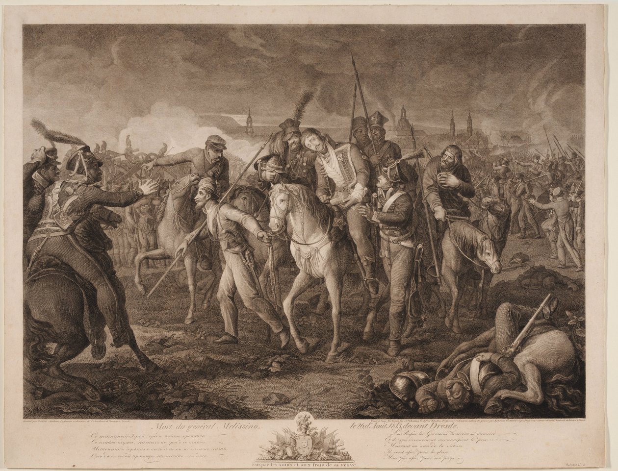 Morte del generale Aleksey Melissino il 26 agosto 1813 da Ephraim Gottlieb Krüger