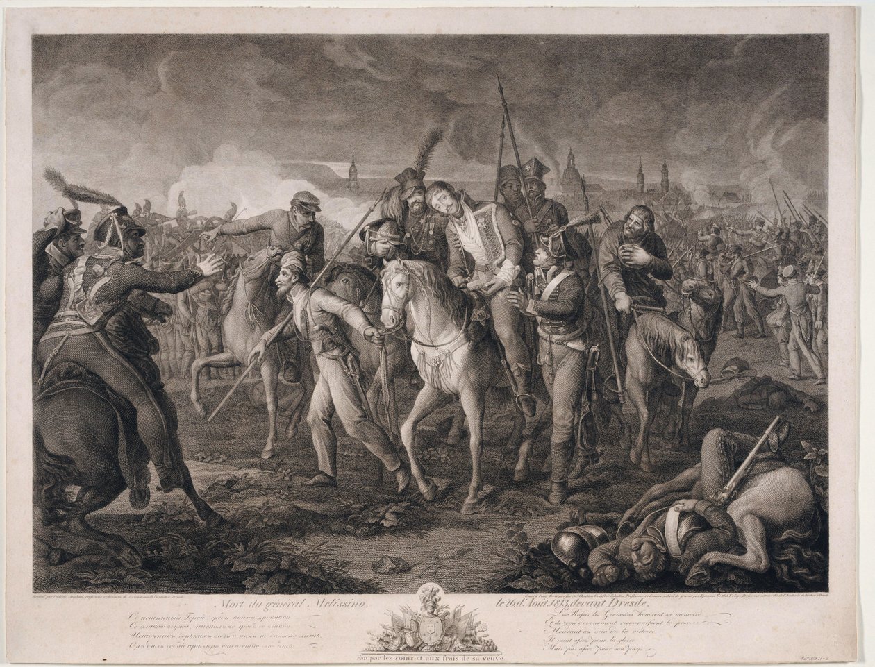 Morte del generale Aleksey Melissino il 26 agosto 1813 da Ephraim Gottlieb Krüger