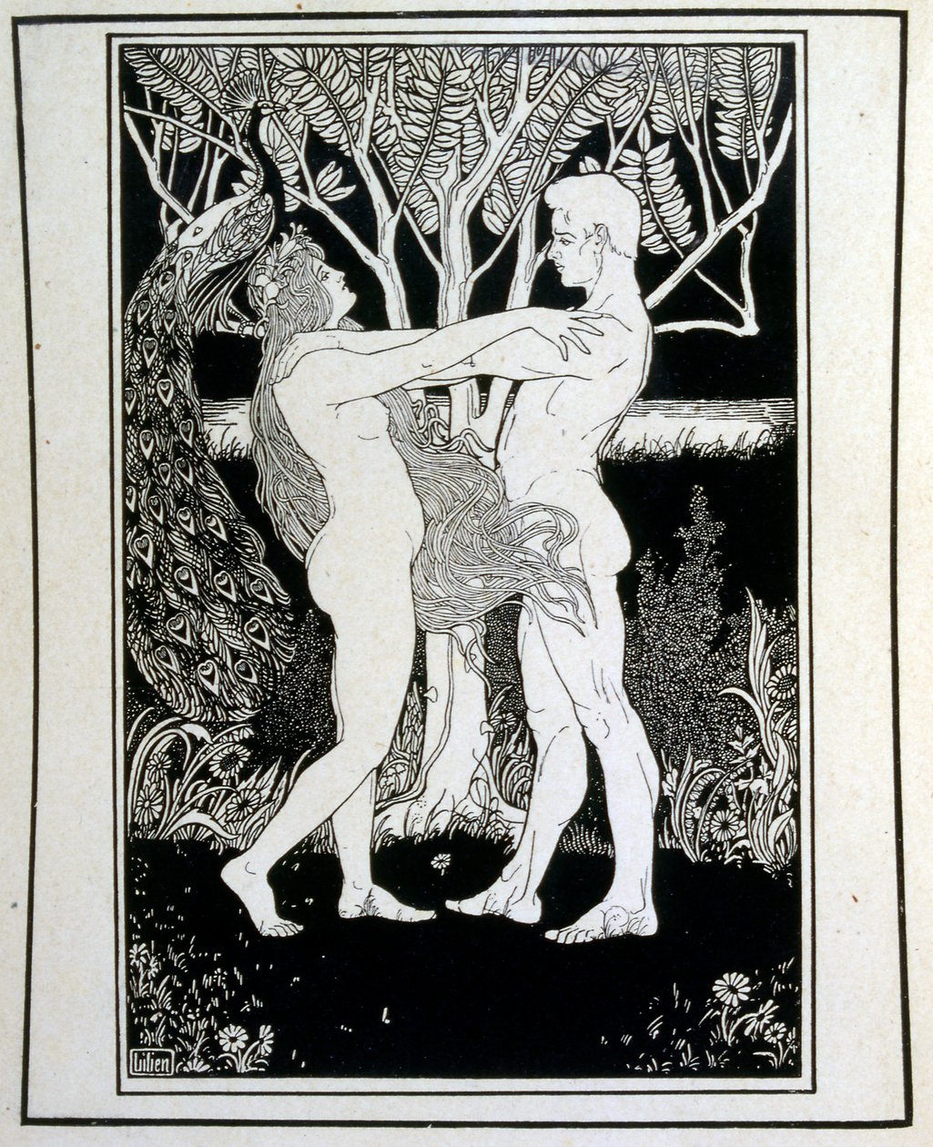 Adamo ed Eva (innocenza), dal libro Giuda illustrato da Ephraim Moses Lilien (1874-1925). Lilien è considerato il padre dell