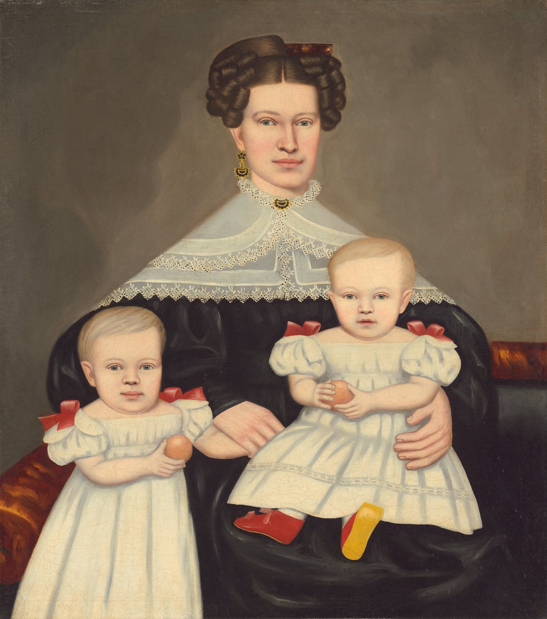 Signora Paul Smith Palmer e i suoi gemelli da Erastus Salisbury Field