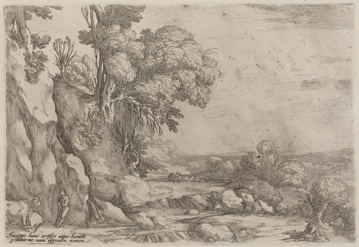 Paesaggio con pastori a riposo da Ercole Bazicaluva