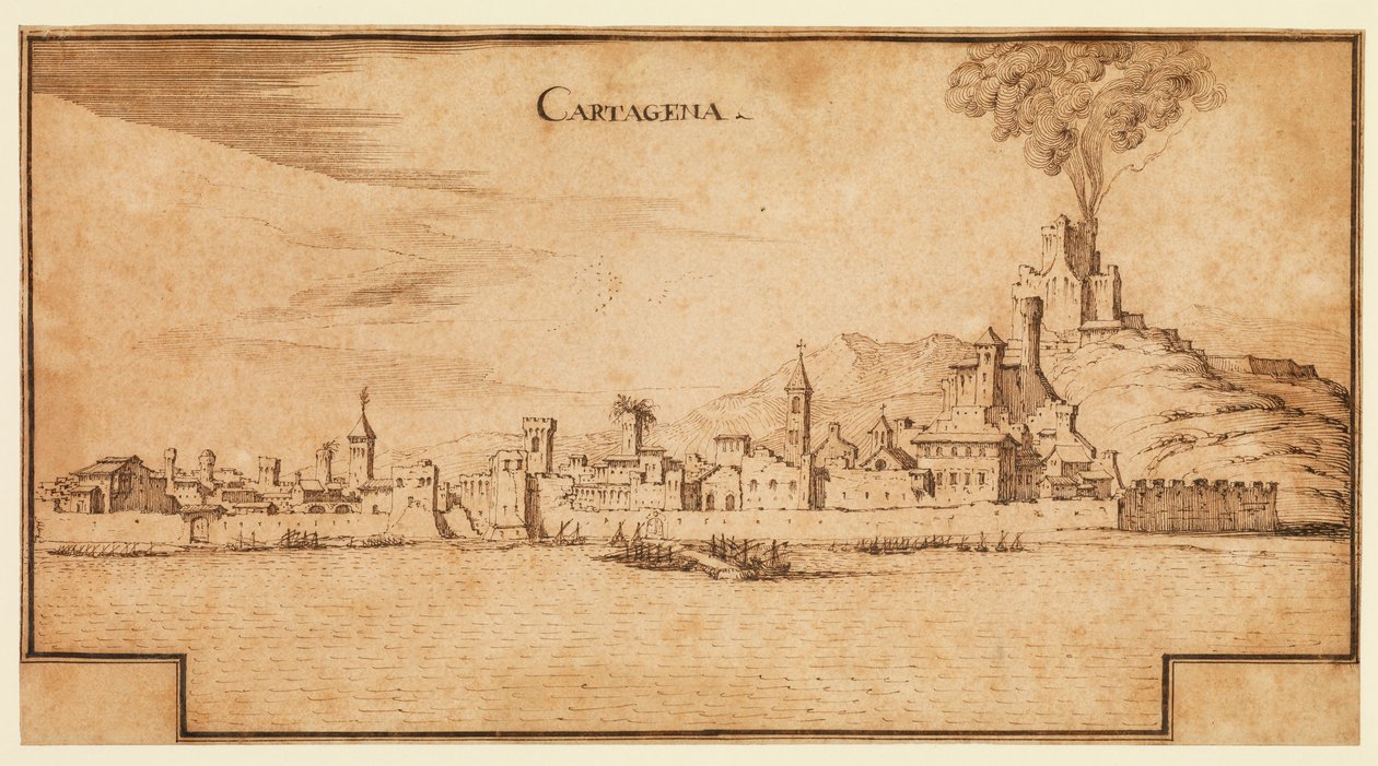 Veduta di Cartagena, Spagna, c.1642 da Ercole Frigoni Bazzicaluva