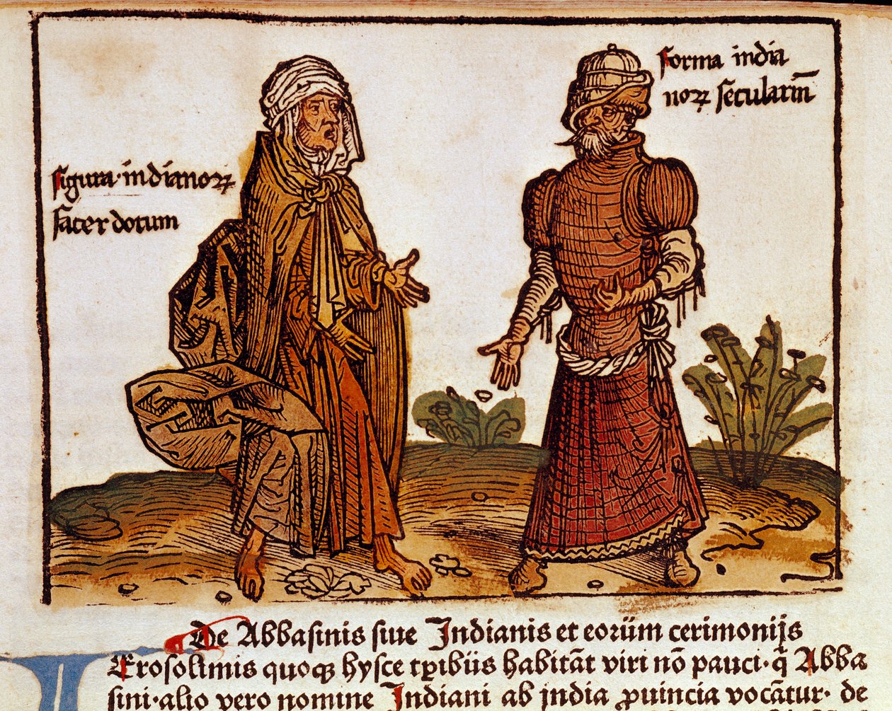 Descrizione dei costumi albanesi: un prete e un laico Pagina tratta dal libro di viaggio "Peregrinatio in terram sanctam" dopo il pellegrinaggio in Terra Santa di Bernardo di Breydenbach (1454-1497) illustrato da stampe di Erhard Reuwich da Erhard Reuwich
