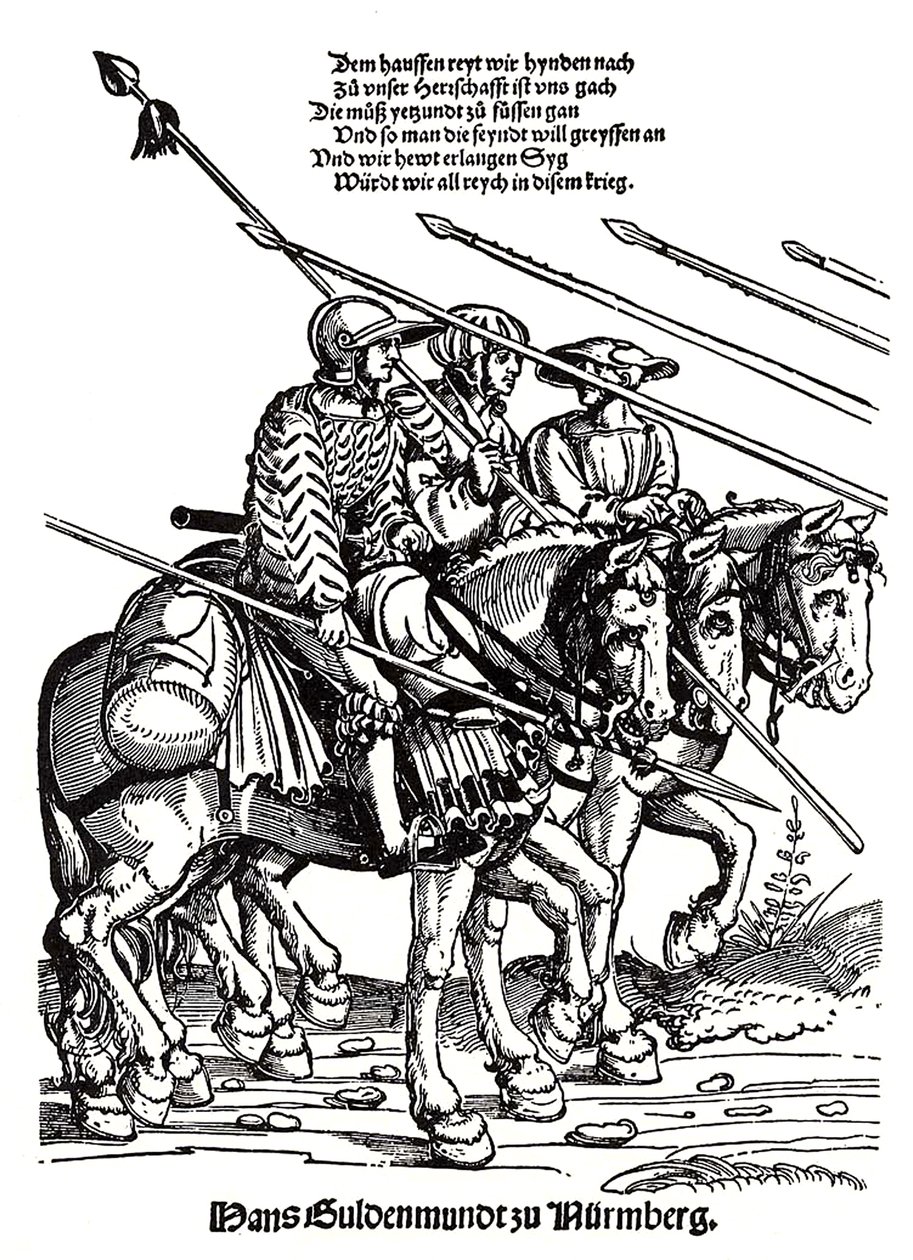 Campagna militare dei Landsknechts da Erhard Schon