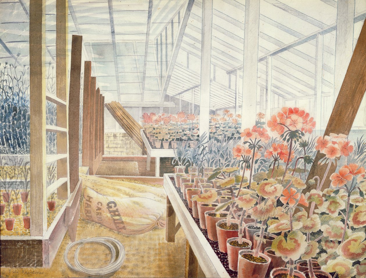 Gerani e garofani da Eric Ravilious
