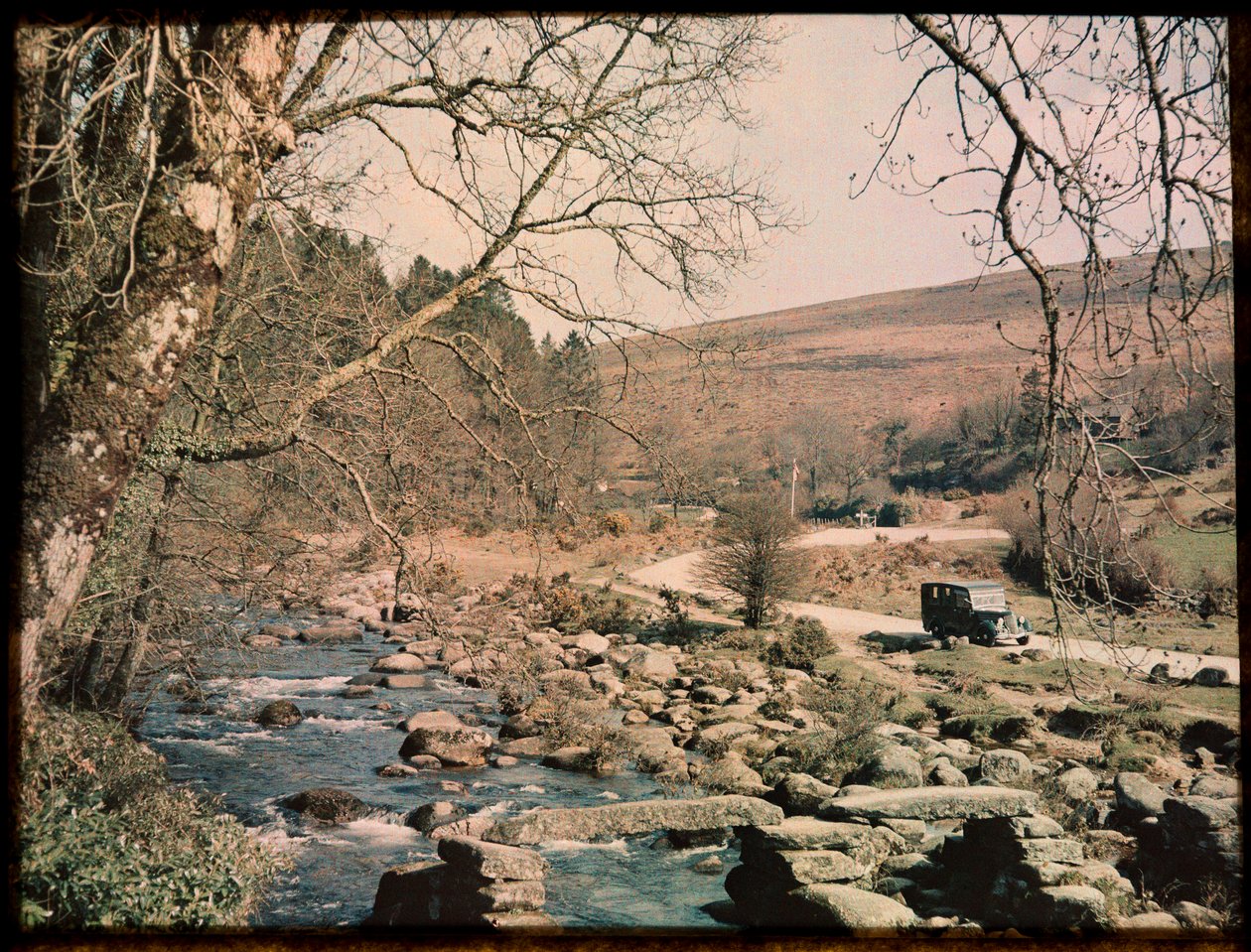 Ponte Clapper, Dartmeet, Widecombe in the Moor, Teignbridge, Devon, Regno Unito da Eric Maybank