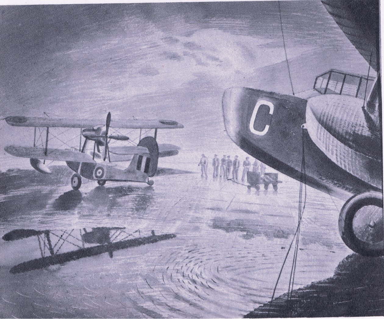 Mattina in parata, da British Adventure pubblicato da Collins, 1947 da Eric Ravilious