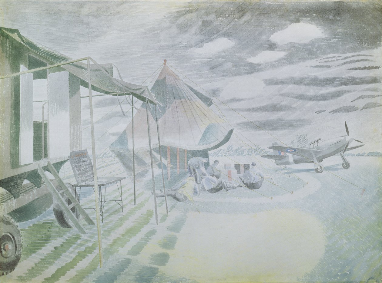 Mustang e tenda, c.1942 da Eric Ravilious