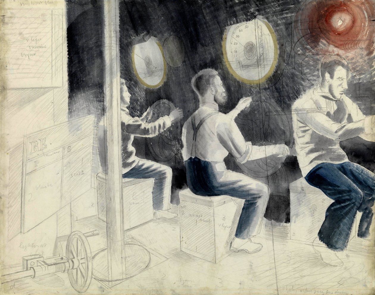 La sala di controllo delle immersioni, durante l