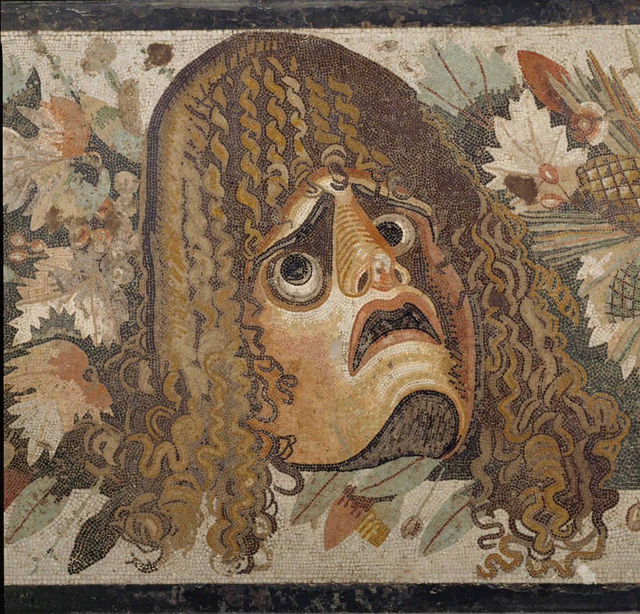 Festone con maschere, foglie e frutta da Erich Lessing