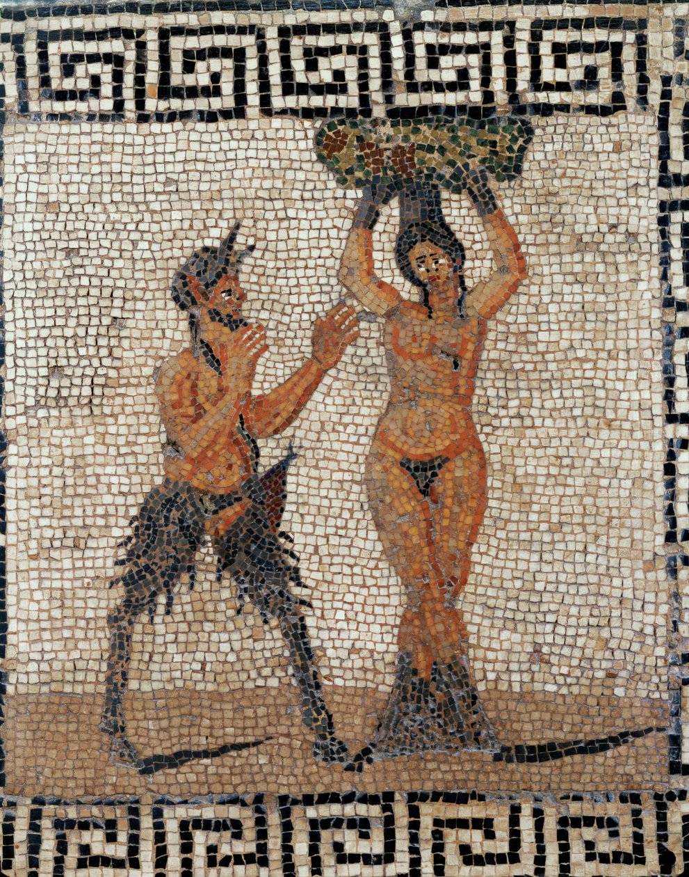 Satiro e ninfa. Mosaico da Pompei, Italia da Erich Lessing