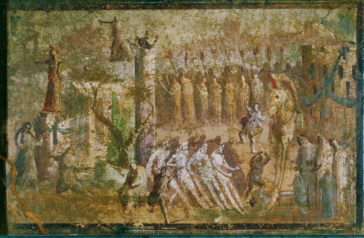 Il cavallo di Troia davanti a Troia da Erich Lessing