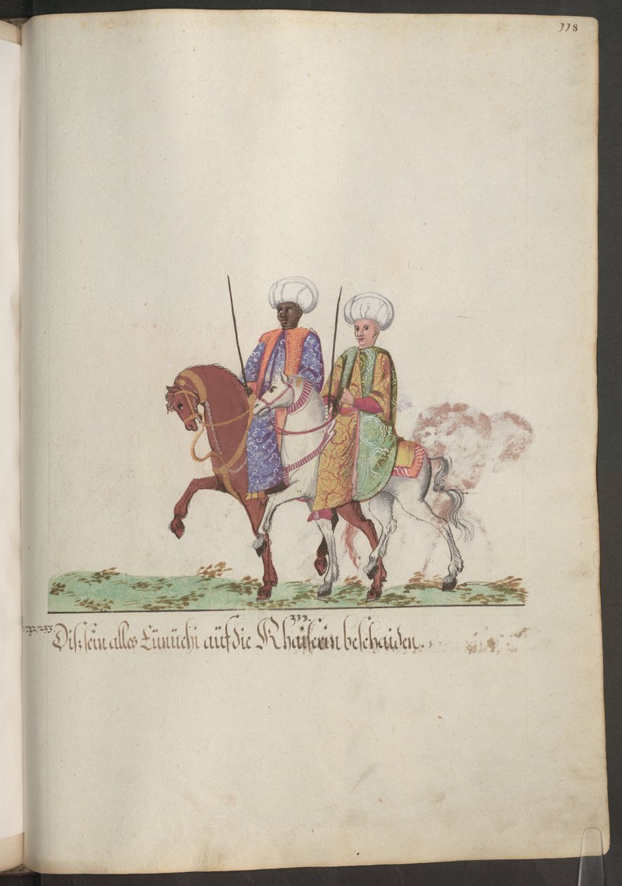Il serraglio della sultana: eunuchi a cavallo ... da Erich Lessing