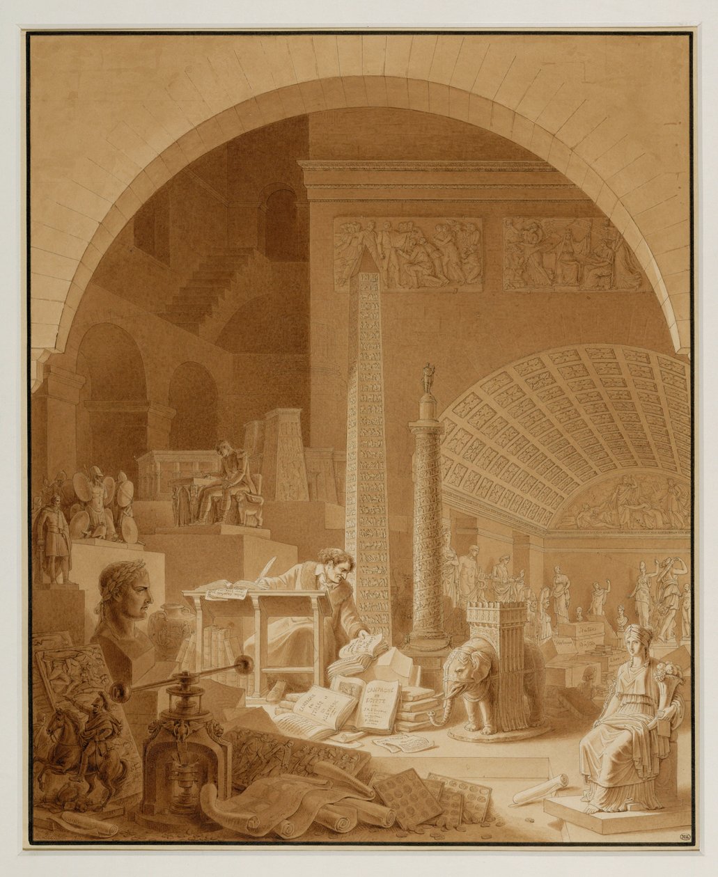 Vivant-Denon al lavoro nella sala Diana del Louvre ... da Erich Lessing