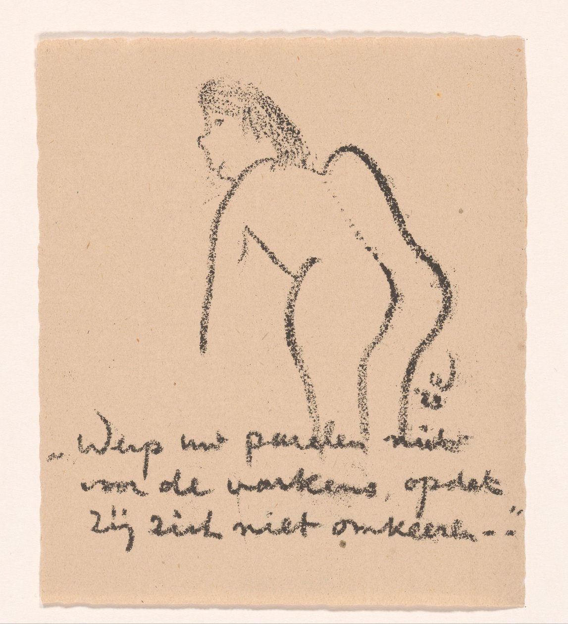 Figura nuda piegata in avanti da Erich Wichmann