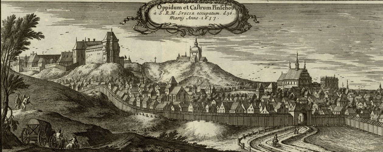 Panorama di Pińczów da Erik Dahlbergh