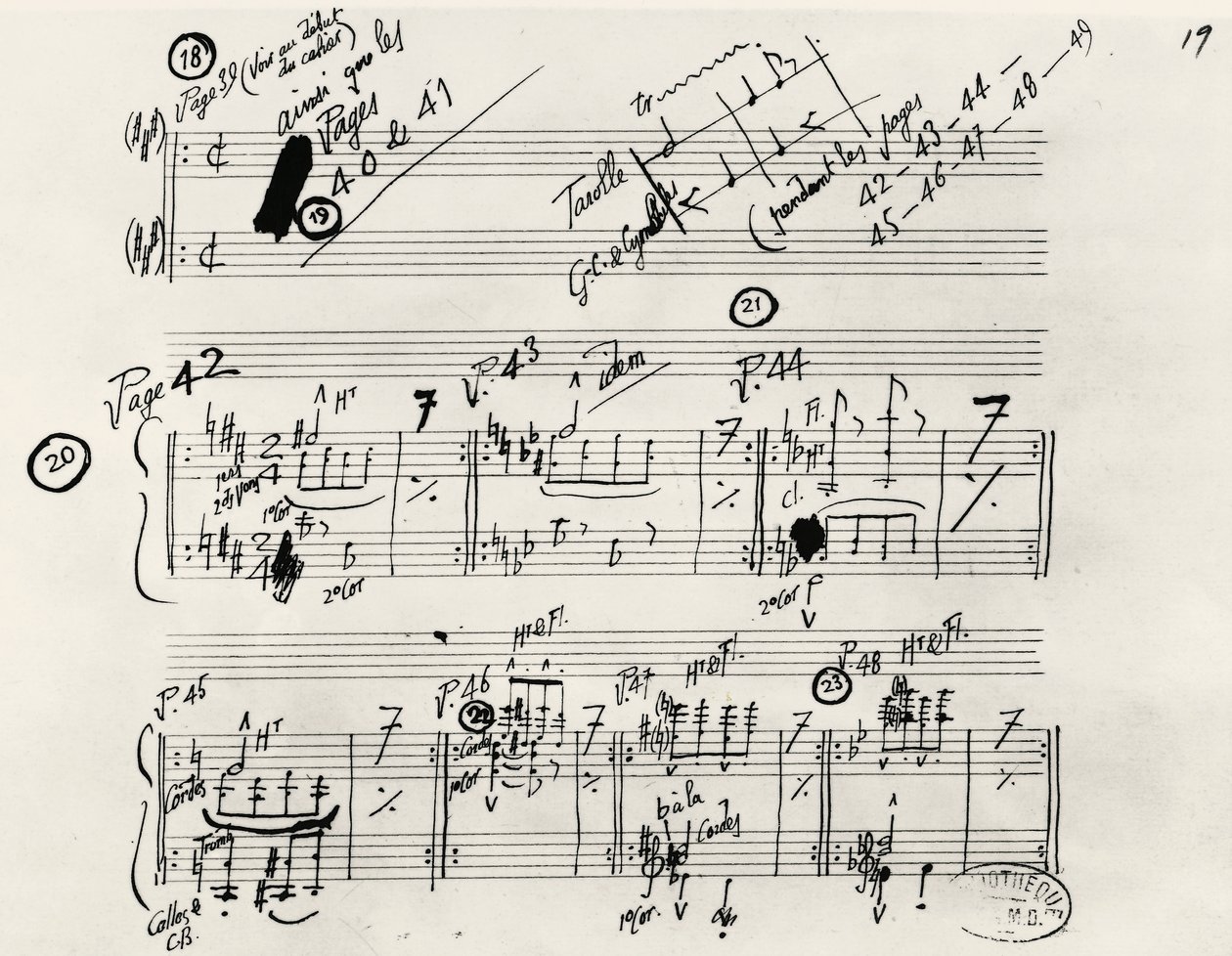 Manoscritto autografo di Parade da Erik Satie