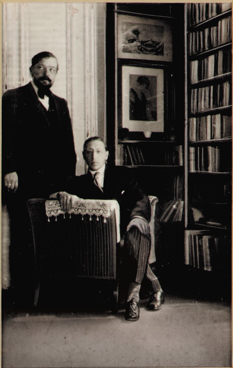 Ritratto di Igor Stravinsky e Claude Debussy al tempo dei balletti di Diaghilev "Jeux" e "La sagra della primavera", Parigi, 1912-13 da Erik Satie