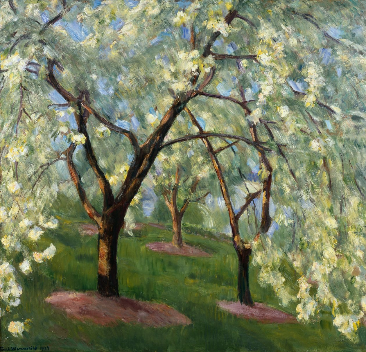 Ciliegi in fiore nel giardino di Lysaker da Erik Theodor Werenskiold