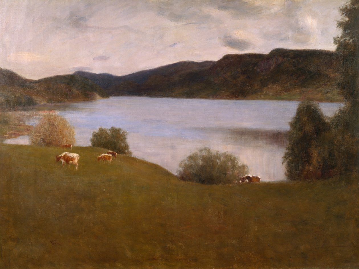 Paesaggio serale da Kviteseid da Erik Theodor Werenskiold