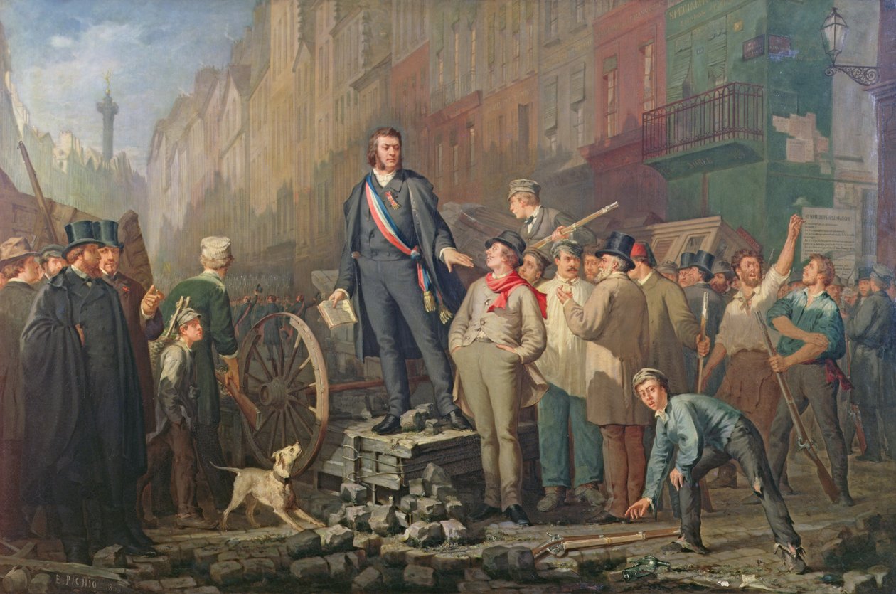 Alphonse Baudin sulla barricata di Faubourg Saint-Antoine, 3 dicembre 1851 da Ernest Louis Pichio